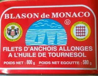 Filets d'anchois allongés à l'huile de tournesol