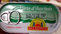 Filets d'anchois roulés aux câpres à l'huile d'olive