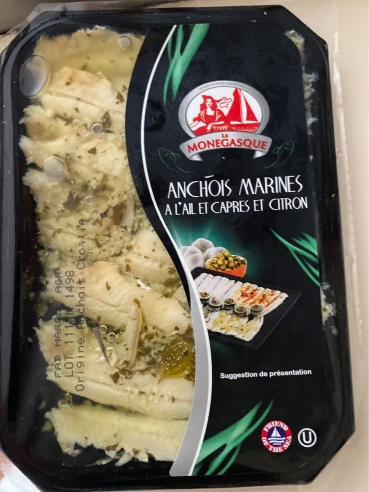 Anchois marines à l'ail câpres et citron