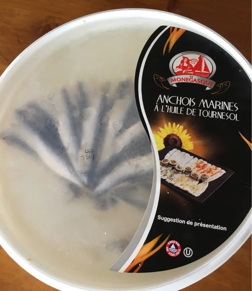 anchois marinés a l'huile de tournesol