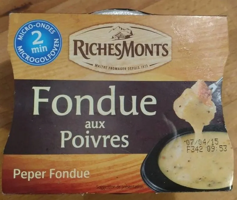 Fondue aux poivres