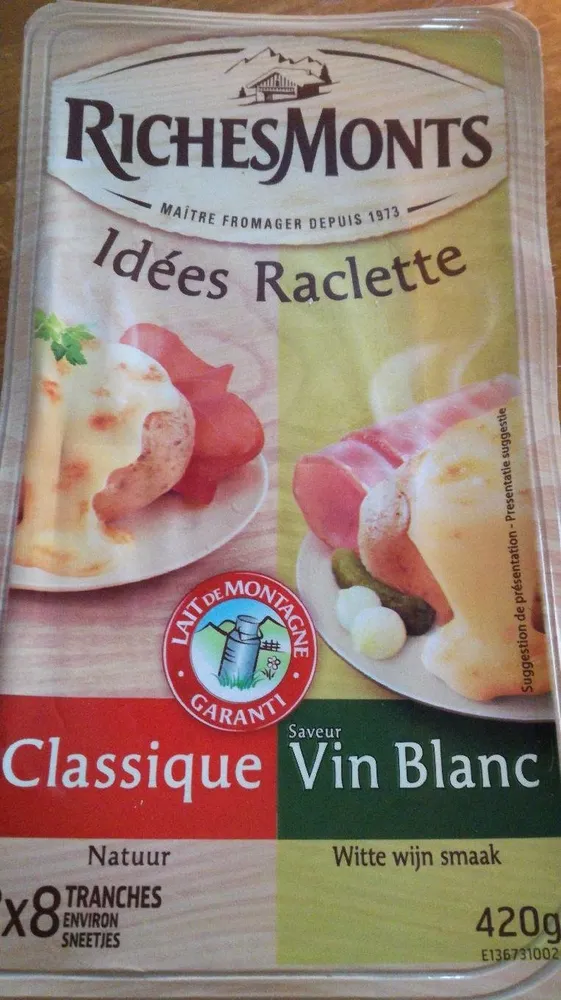 Fromage à raclette classique / vin blanc