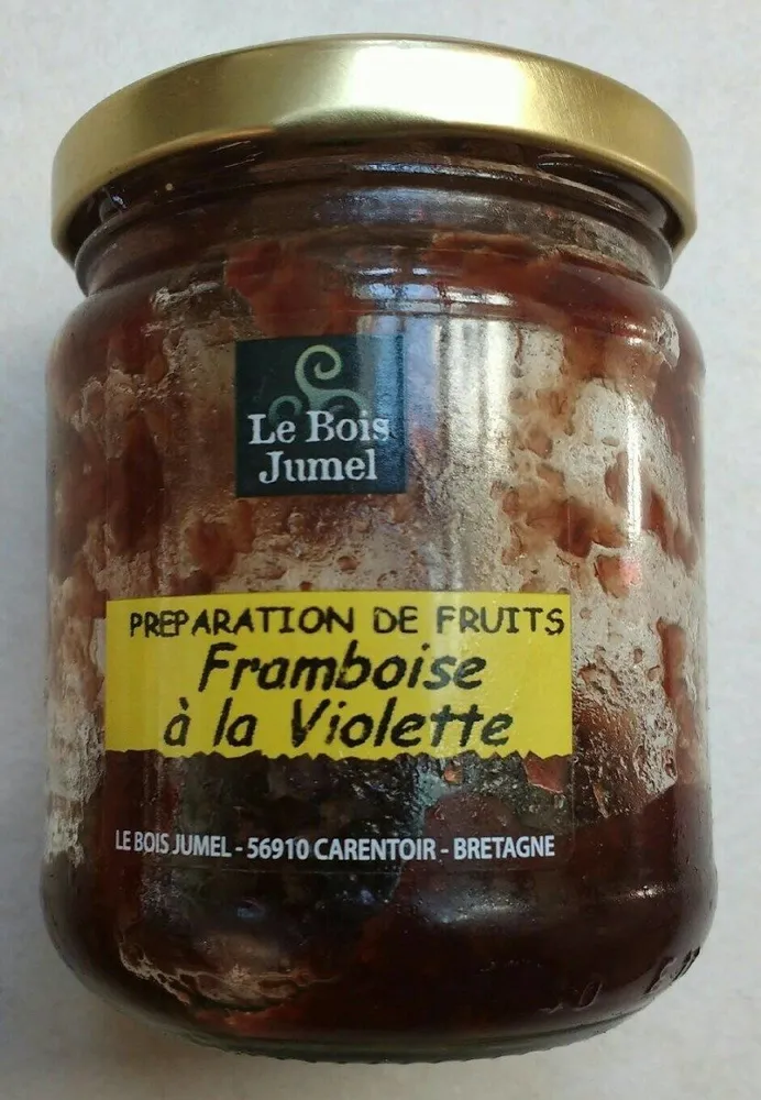 Preparation de fruits framboise à la violette