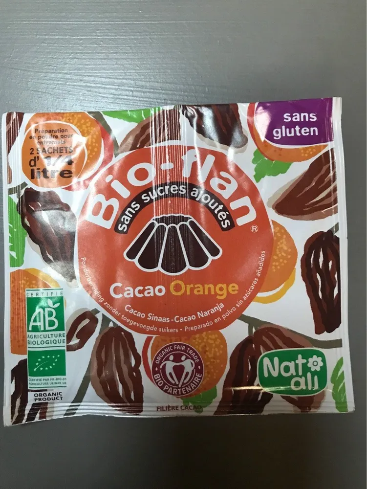 Bio-flan non sucré Cacao / Orange