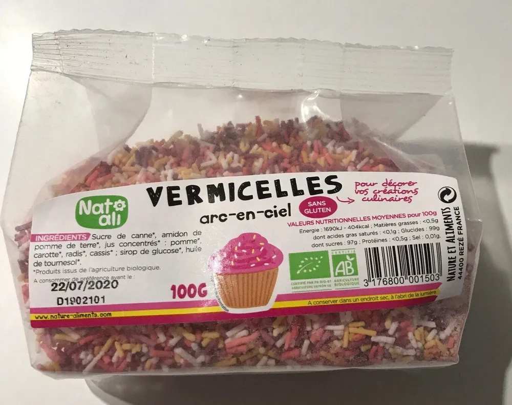 Vermicelles arc-en-ciel