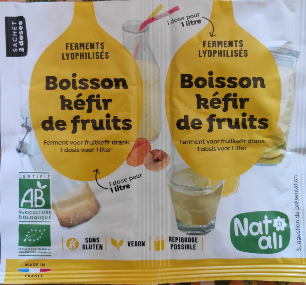 Ferments lyophilisés pour kéfir de fruits