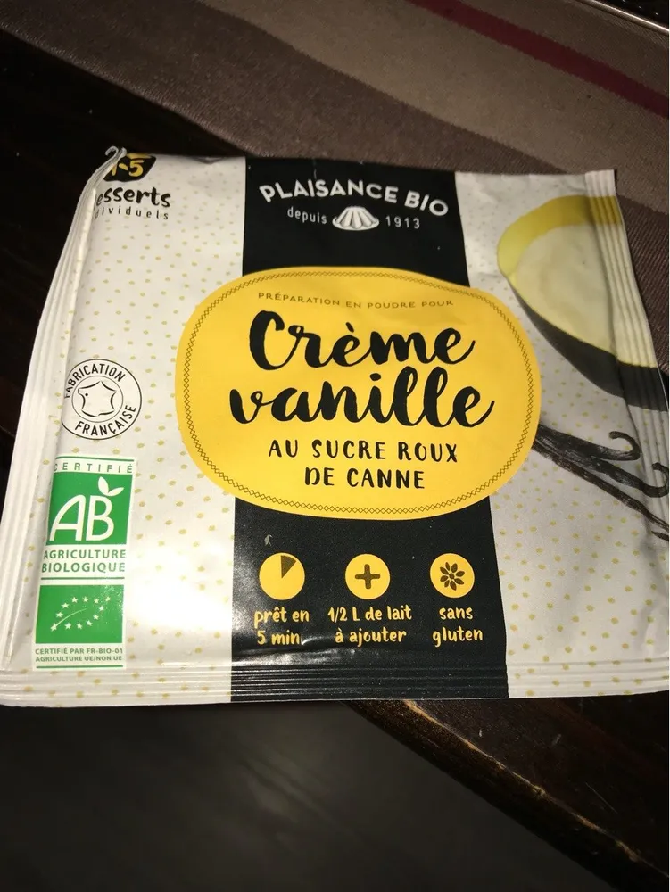 Préparation en poudre pour Crème vanille au sucre roux de canne
