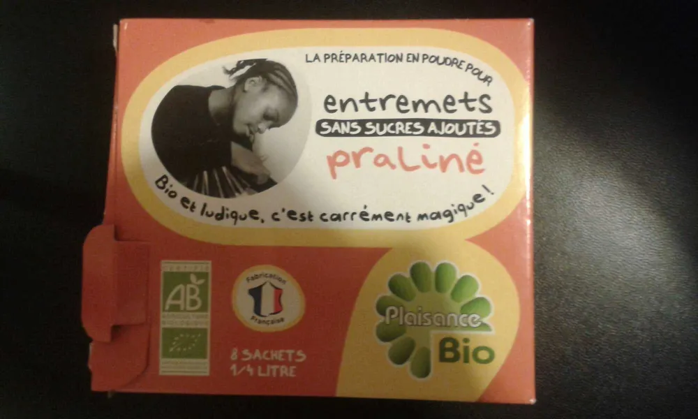 Entremets praliné sans sucres ajoutés