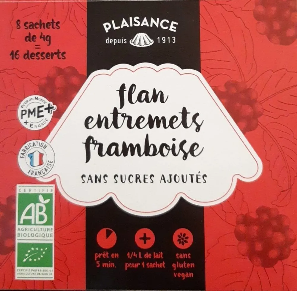 Flan entremets framboise