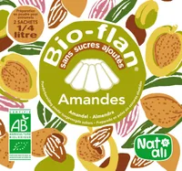 Bioflan saveurs amande, sans sucre ajouté