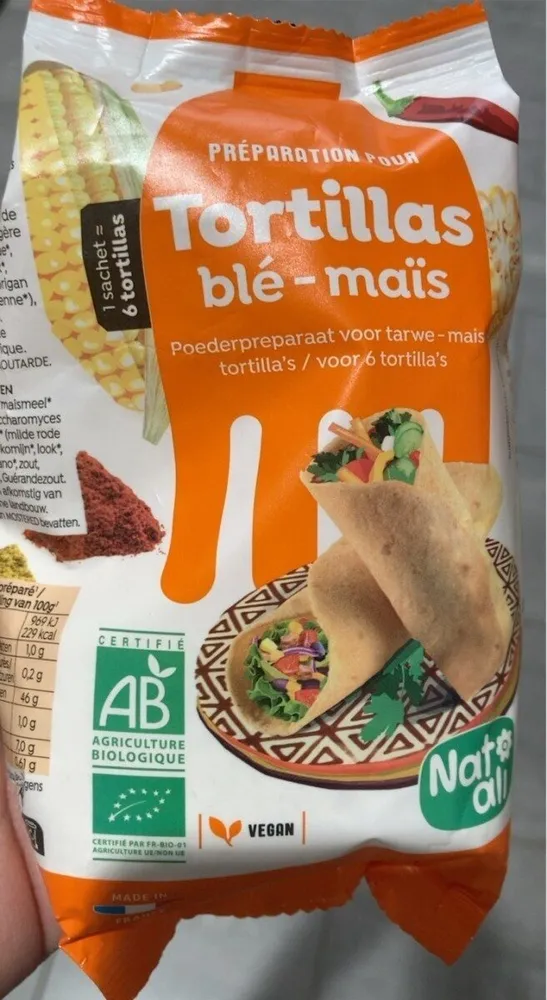 Préparation pour tortillas blé-maïs