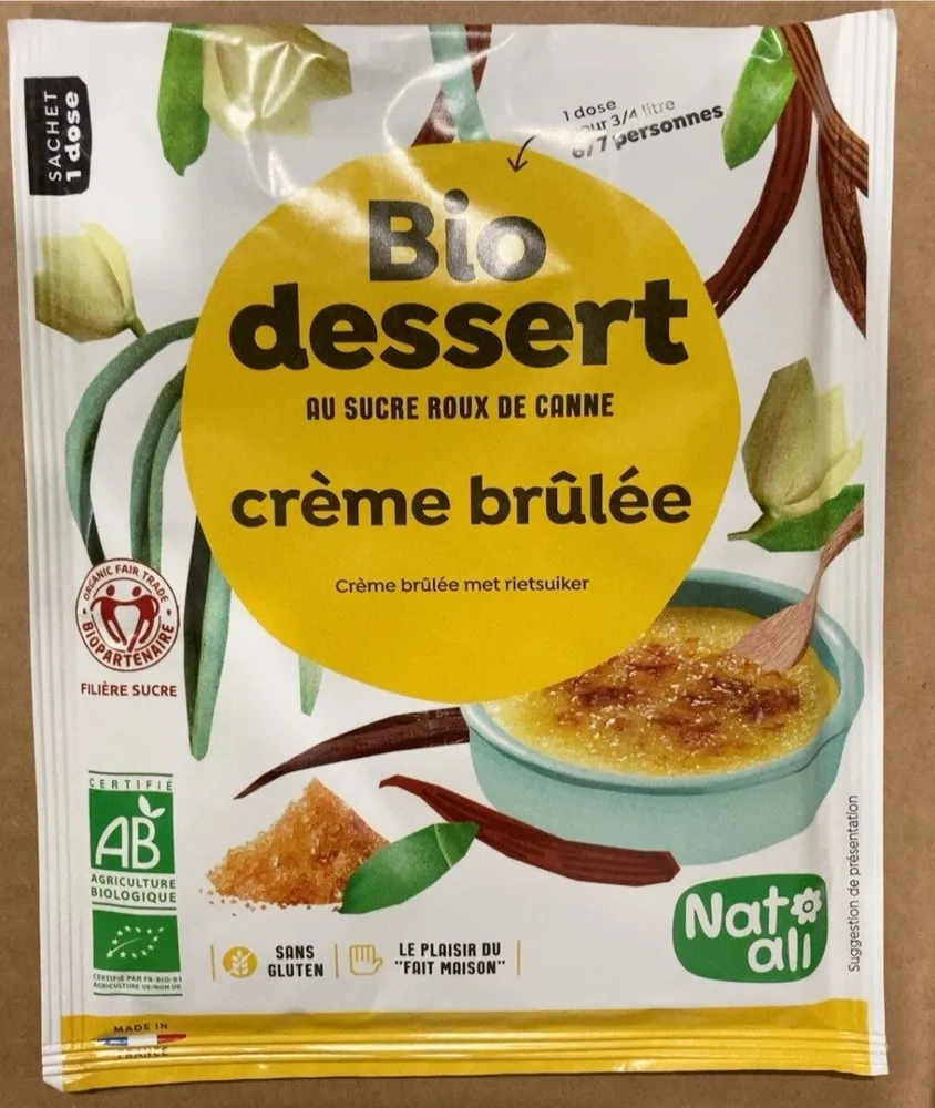 Bio dessert crème brûlée