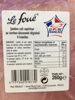 Jambon Cuit Supérieur Découenné Dégraissé
