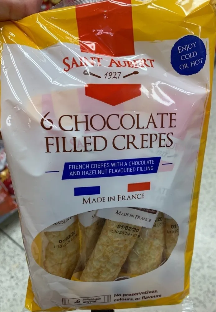6 chocolate filled crepes