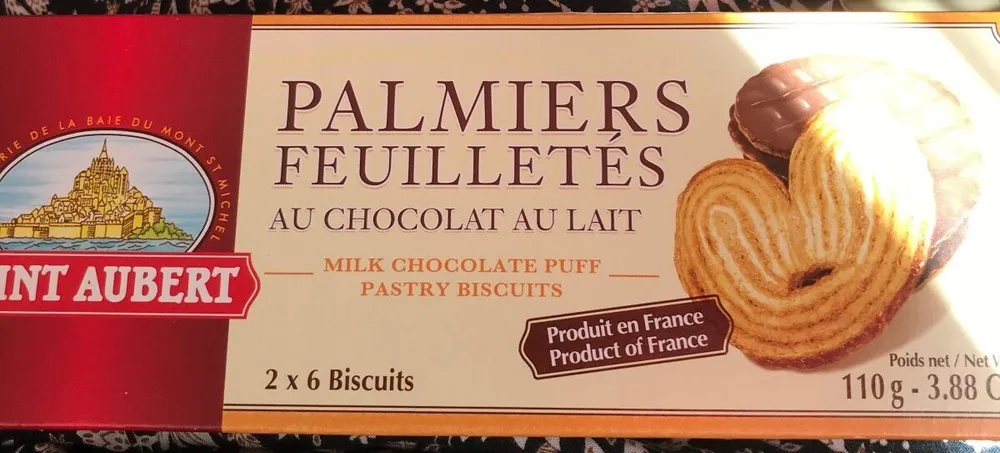 Palmiers feuilletes au chocolat au lait