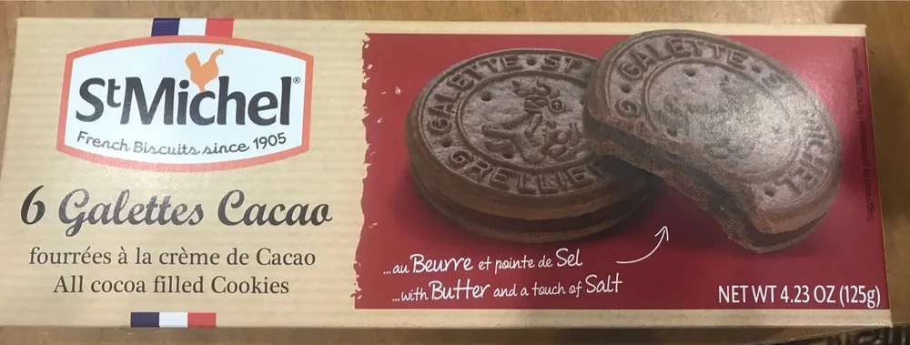 6 galettes cacao fourrées à la crème de cacao