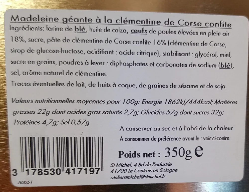 La madeleine géante de Noël