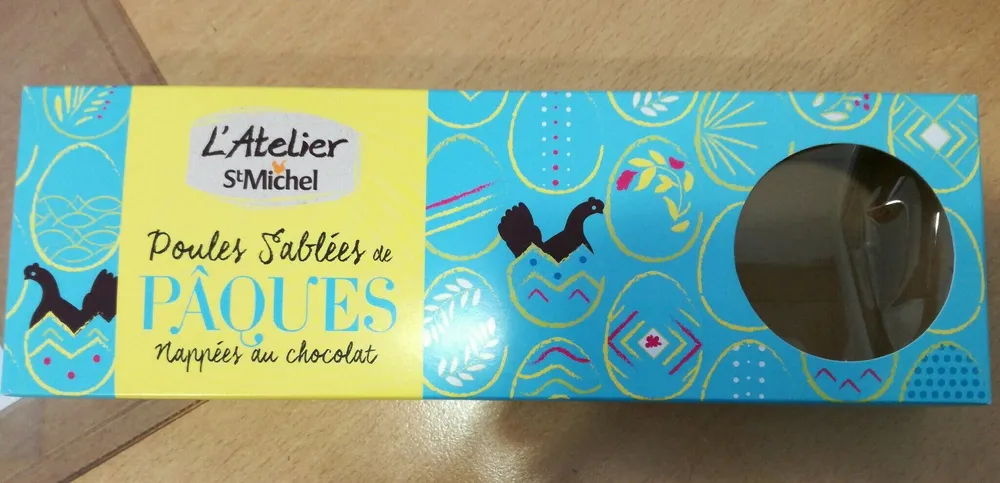Poules sablées de Pâques nappées au chocolat