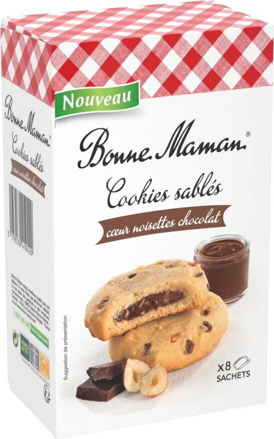 Cookies sablés cœur noisettes chocolat