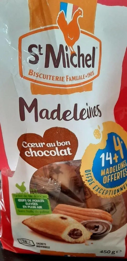 Madeleines cœur au bon chocolat