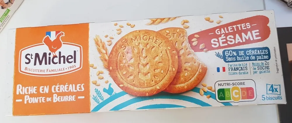 St Michel riche en cereales pointe de beurre - galette sésame