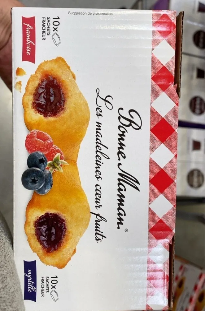 Les madeleines coeur fruit