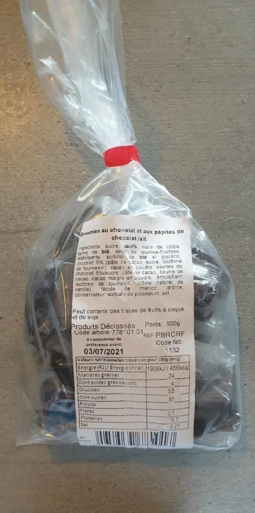 Brownies au chocolat et aux pépites de chocolat lait