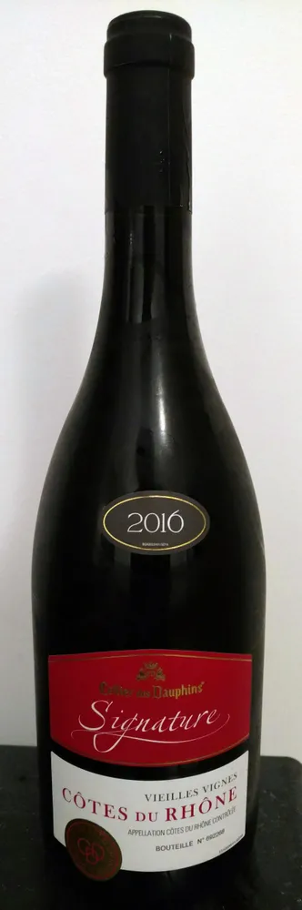 Verre vin Cellier  des dauphins signature