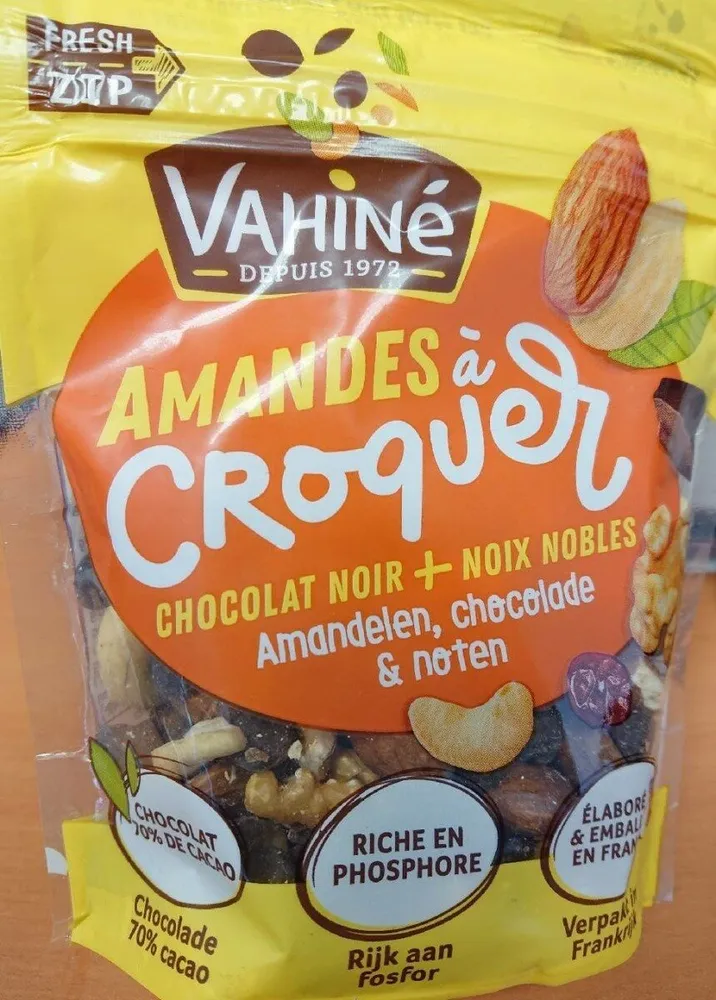 Amandes a croquer chocolat noir+noix nobles