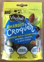 Amandes a croquer chocolat noir + raisins blonds