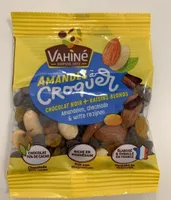 Amandes a croquer chocolat noir + raisins blonds