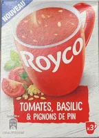 Soupe tomate basilic et pignon de pain