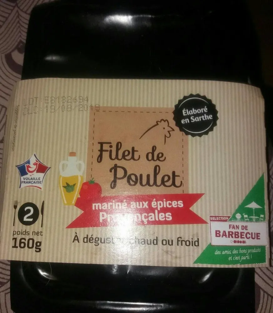 Filet de poulet mariné aux épices provençales