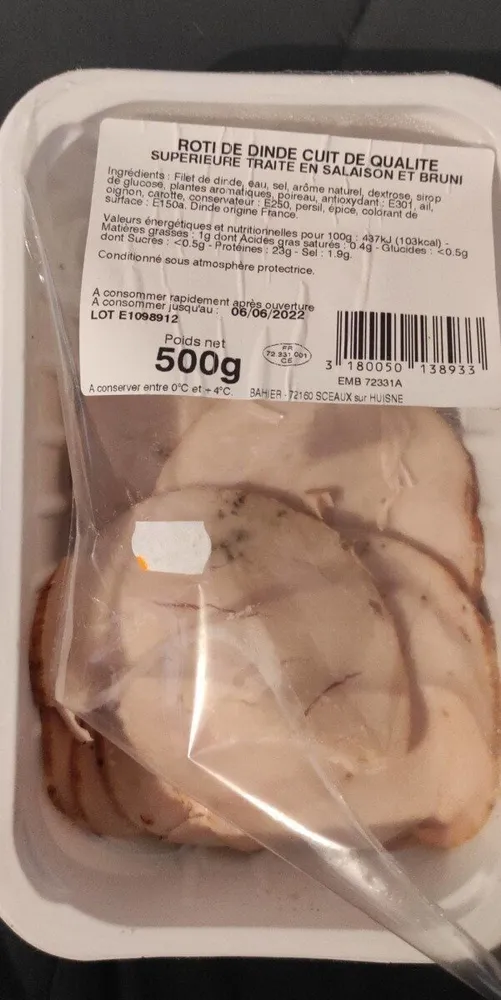 Rôti de dinde cuit
