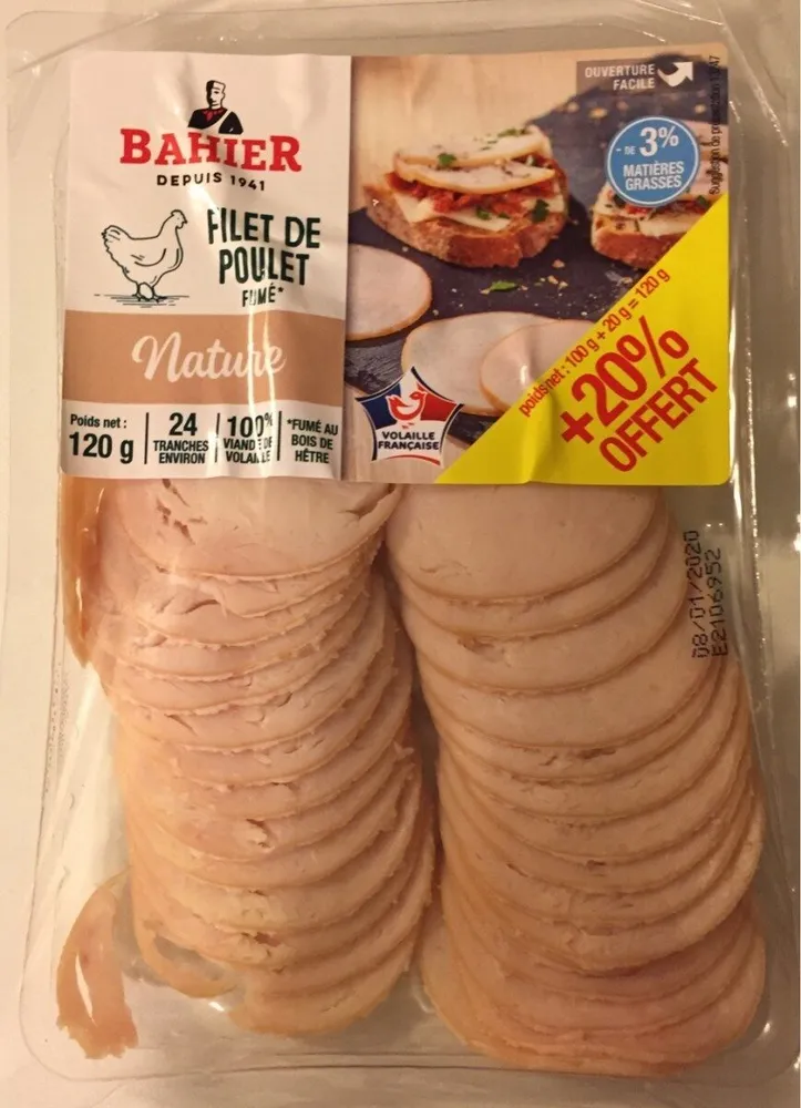 Filet de poulet fumé Nature