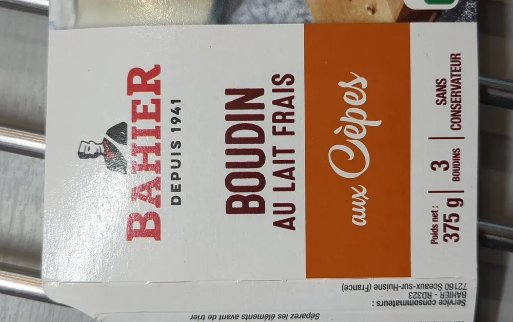 Boudin au lait frais aux cèpes