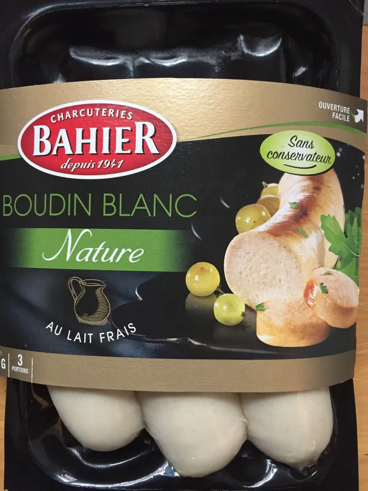 Boudin blanc nature au lait frais