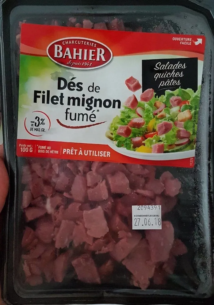 Dés de filet mignon fumé