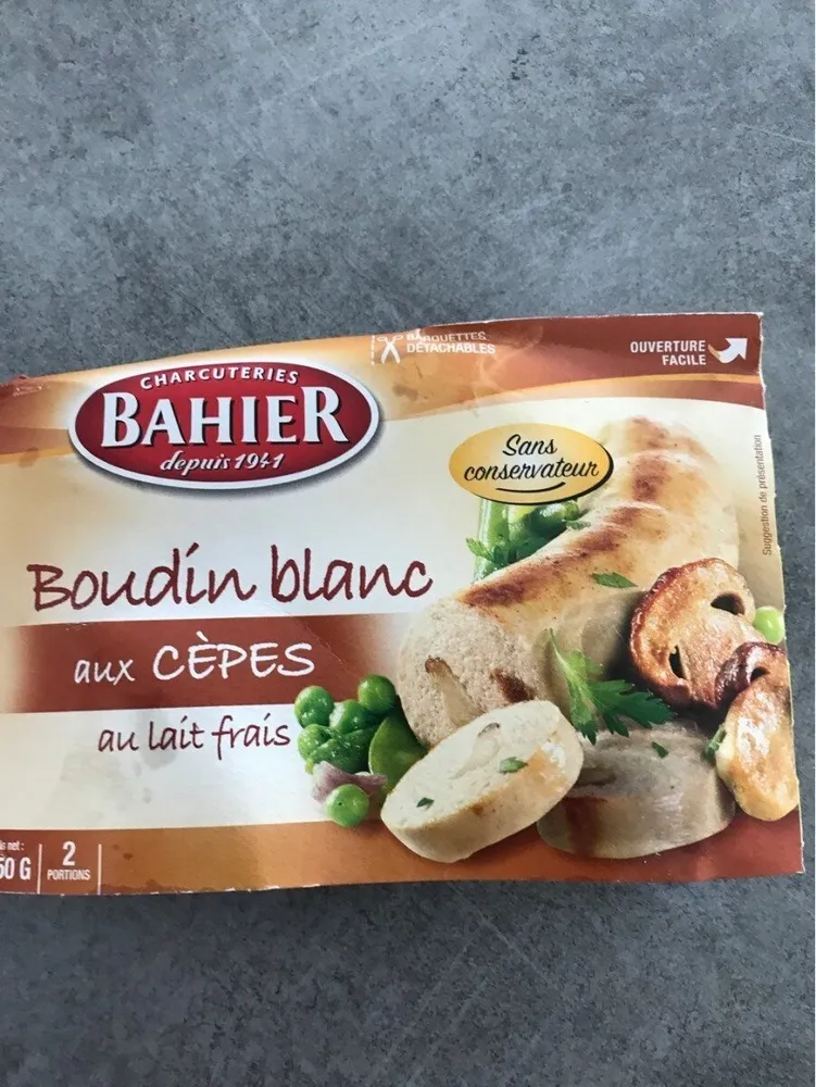 Boudin blanc aux cepes pasteurisé