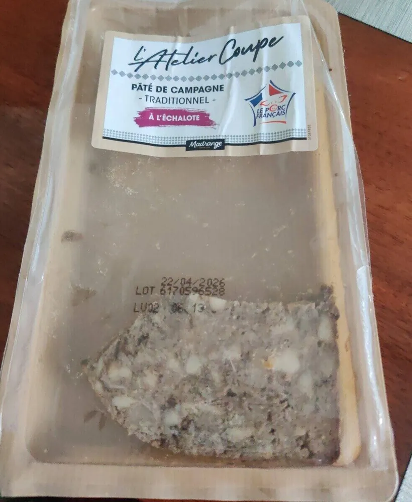 Pâté de campagne traditionnel à l'échalote "L'Atelier Coupe"