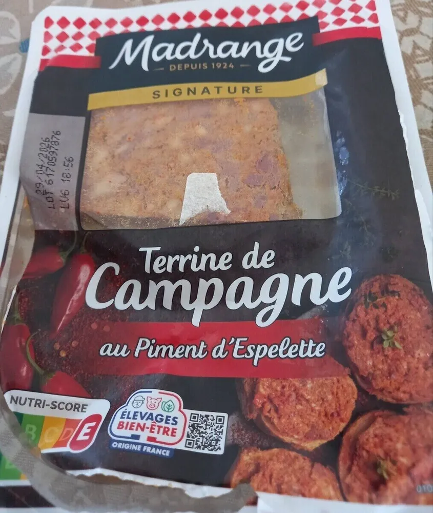 Terrine de campagne aux piment d espelette