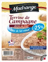 Terrine de Campagne dorée au four taux de sel réduit* (-25%)
