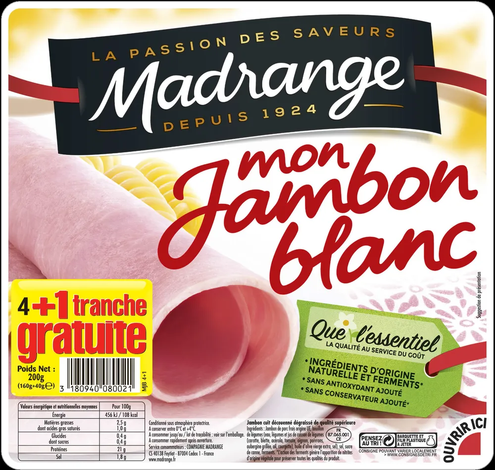 Mon Jambon Blanc 4+1 tranche gratuite