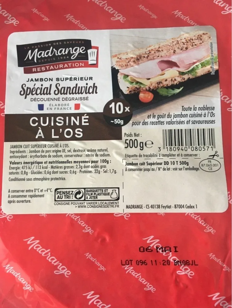 Jambon special sandwich