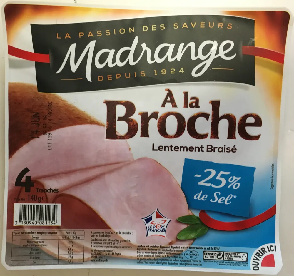 A la broche -25% de sel