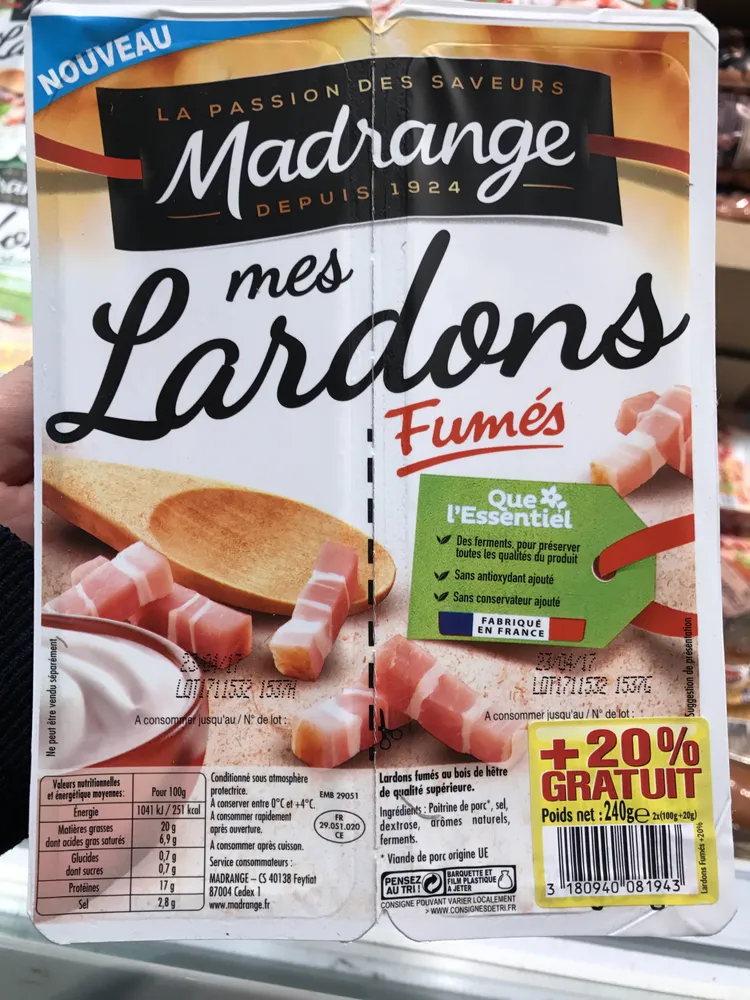 Mes Lardons fumés (+20% gratuit)