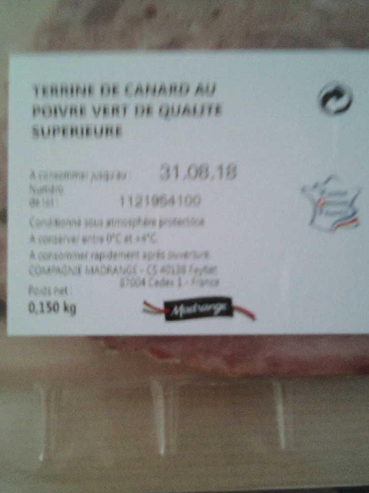 Terrine canard au poivre vert