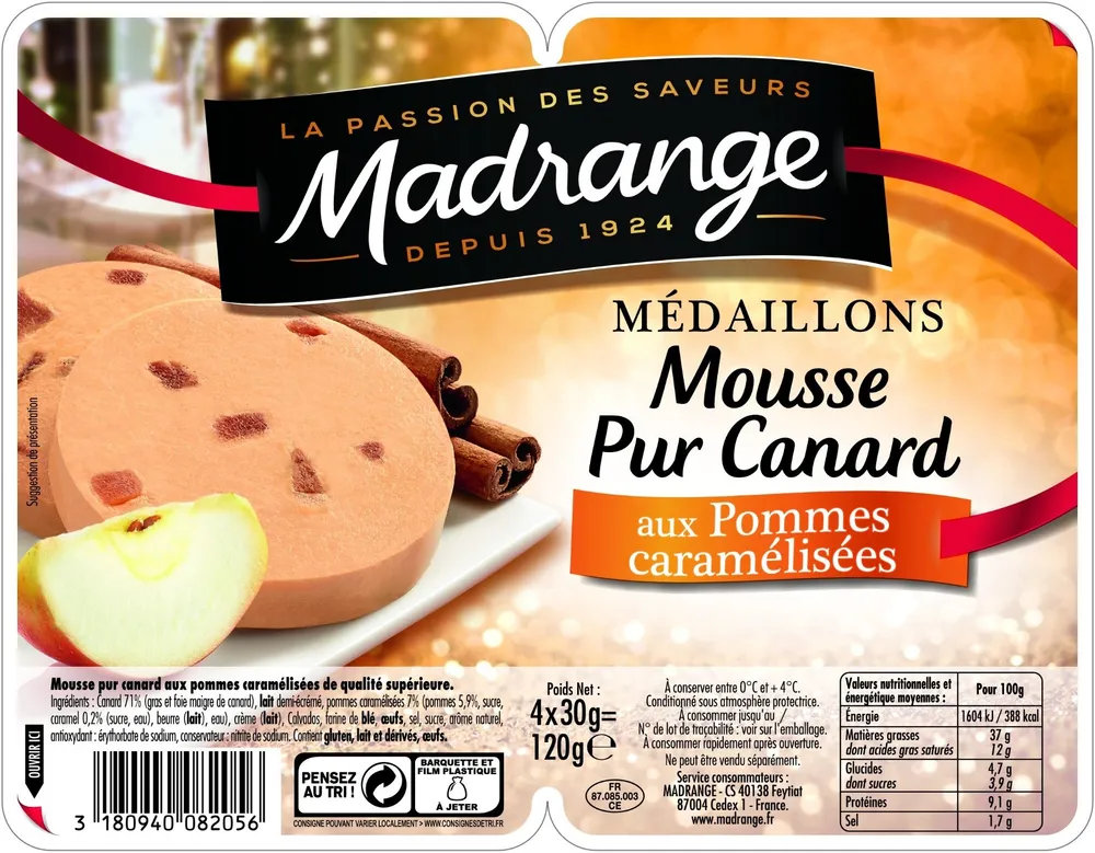 Médaillons Mousse Pur Canard aux Pommes caramélisées