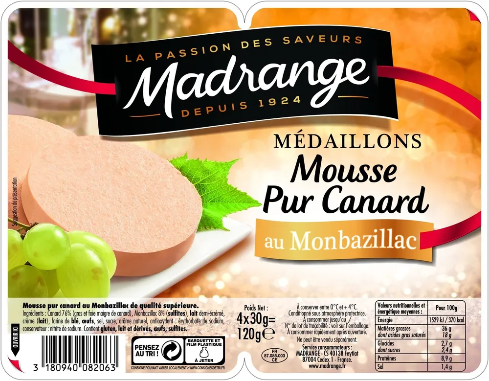 Médaillons Mousse Canard au Monbazillac
