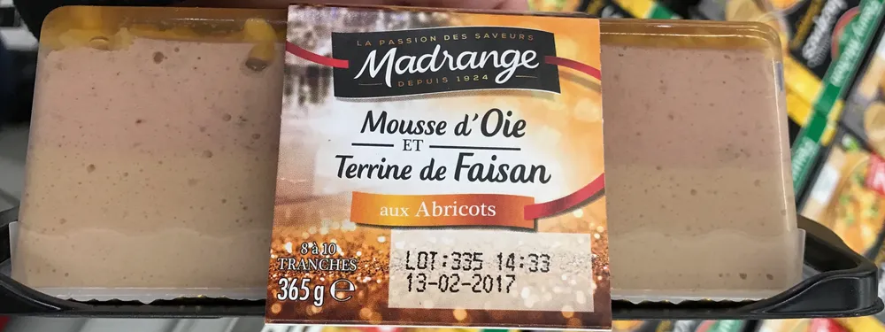 Mousse d'Oie et Terrine de Faisan aux abricots